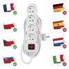Prodlužovací kabel 5 m / 4 zásuvky / s vypínačem / bílý / PVC / 1 mm2
