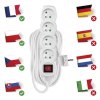 Prodlužovací kabel 10 m / 4 zásuvky / s vypínačem / bílý / PVC / 1 mm2  P1410