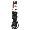 Prodlužovací kabel 1,5 m / 3 zásuvky / černý / PVC / 1 mm2
