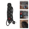 Prodlužovací kabel 3 m / 4 zásuvky / s vypínačem / černý / PVC / 1 mm2  PC1413