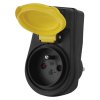 Zásuvka s vypínačem, IP44, černá  P00271