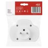 Rozbočovací zásuvka 2× plochá + 1× kulatá s vypínačem, bílá