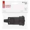 Gumová zásuvka pro prodlužovací kabel, černá  P0044