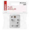 Vidlice úhlová pro prodlužovací kabel, bílá  P0035