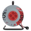 Prodlužovací kabel na bubnu 50 m / 4 zás. / s vypínačem / červený / PVC / 230V / 1,5 mm2  P194504