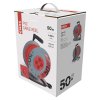 Prodlužovací kabel na bubnu 50 m / 4 zás. / s vypínačem / červený / PVC / 230V / 1,5 mm2  P194504