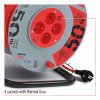 Prodlužovací kabel na bubnu 50 m / 4 zás. / s vypínačem / červený / PVC / 230V / 1,5 mm2  P194504