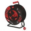 Venkovní prodlužovací kabel na bubnu 50 m / 4 zás. / černý / guma-neopren / 230V / 2,5 mm2 1 ks, krabice  P084503