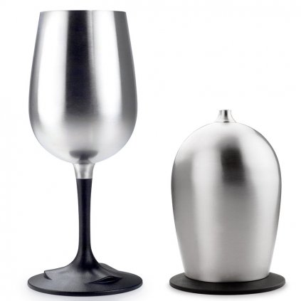 GSI nerezový skladací pohárik na víno Glacier Stainless Nesting Wine Glass