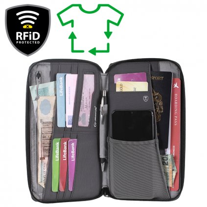 LIFEVENTURE RFiD Travel Wallet Recycled