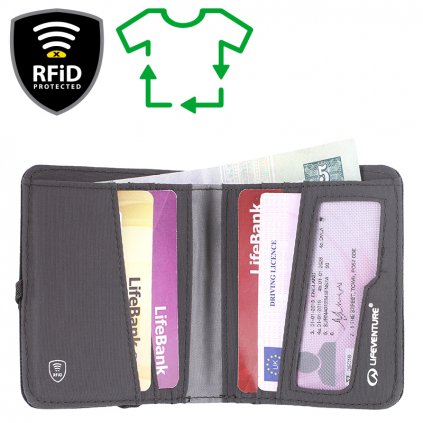 LIFEVENTURE RFiD Compact Wallet Recycled