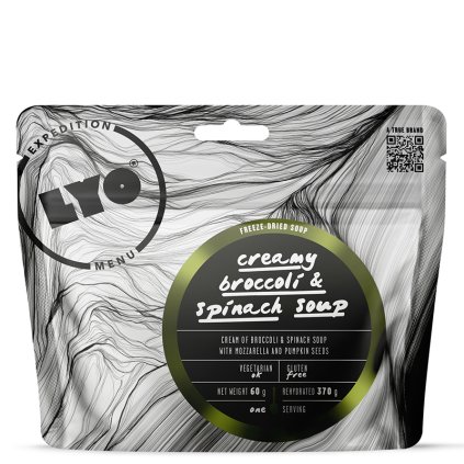LYOFOOD Krémová brokolicová polévka se špenátem, mozzarellou a dýňovými semínky