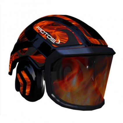 Protos Integral helmet ARBORIST FLAMES with magnetic strap
