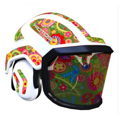 Protos Integral helmet ARBORIST FLOWER POWER with magnetic strap