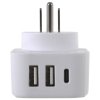 LIFEVENTURE World to US Travel Adapter with USB (& USB C)