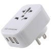 LIFEVENTURE World to US Travel Adapter with USB (& USB C)