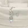 Puffer Tote Bag Front Pocket Key Leash Off White
