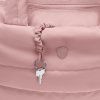 Puffer Tote Bag Front Pocket Key Leash Rose