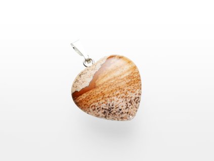 Privesek srdce jaspis obrazkovy 20 mm