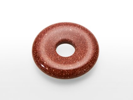 Avanturín synt. zlatý donut 30 mm