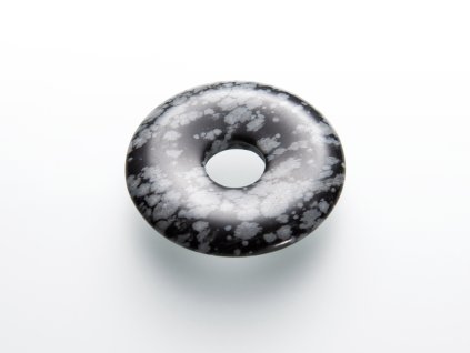 Privesek donut obsidian vlockovy