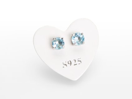 Nausnice fazet kulate 5mm Topaz