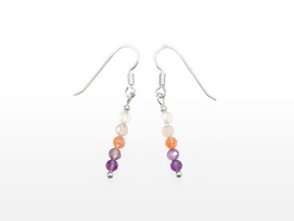 Stribro Nausnice Ametyst Super7 3mm