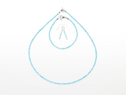 Stribro set Topaz modry 3mm