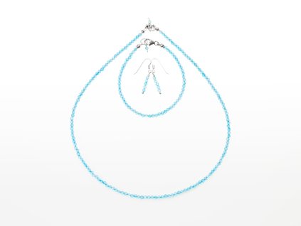 Stribro set Topaz modry 3mm