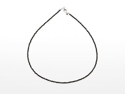 Stribro Nahrdelnik Turmalin cerny 3mm