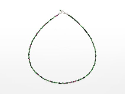 Stribro Nahrdelnik Rubin zoisit 3mm