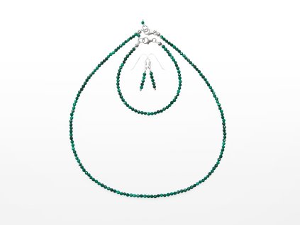 Stribro Set Malachit 3mm