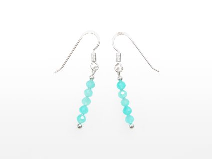 Stribro Nausnice Amazonit Peru 3mm