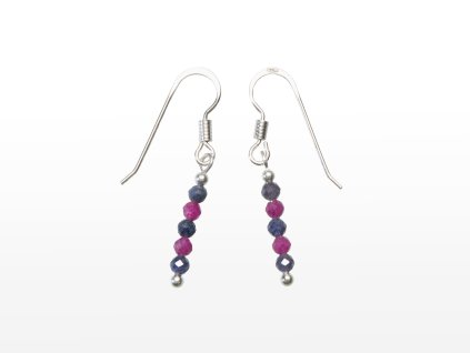 Stribro Nausnice Rubin Safir 3mm