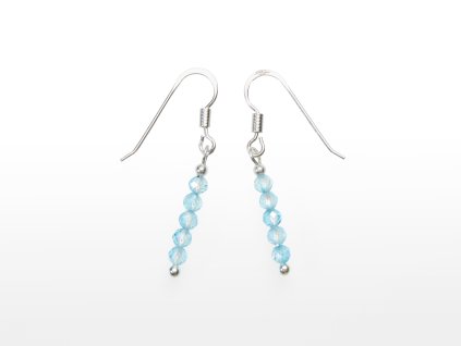 Stribro Nausnice Topaz modry 3mm