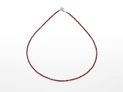 Stribro Nahrdelnik Granat 3mm