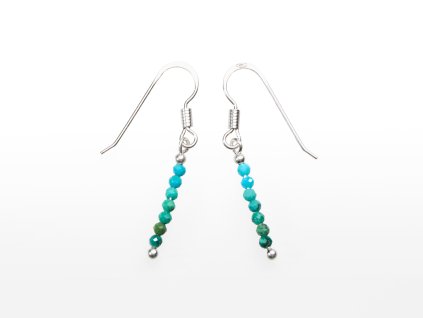 Stribro Nausnice Tyrkys 2mm