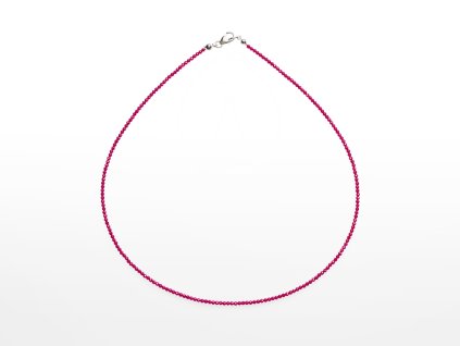 Stribro Nahrdelnik Rubin synteticky 2mm