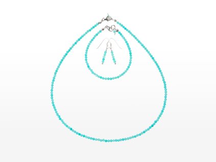 Stribro set Amazonit Peru 3mm