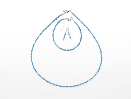 Stribro Set Akvamarin AA 3mm