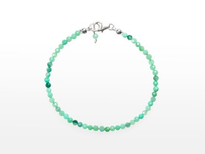 Stribro Naramek Chrysopras 3mm