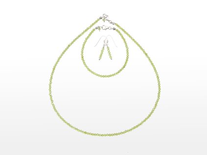 Stribro set Olivin 3mm