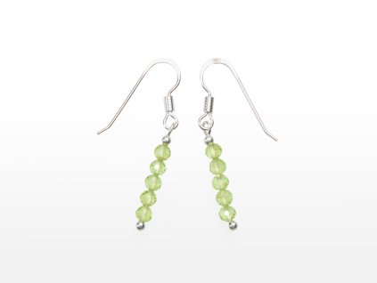 Stribro Nausnice Olivin 3mm