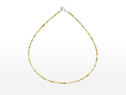 Stribro Nahrdelnik Granat zeleny 3mm