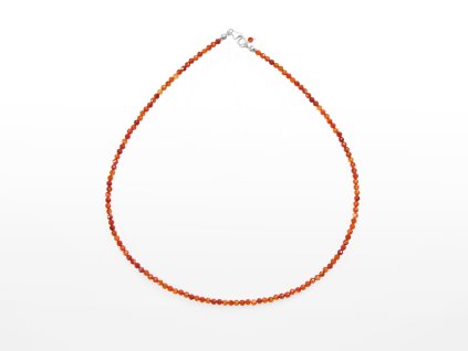 Stribro Nahrdelnik Karneol 3mm