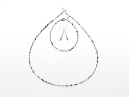 Stribro Set Fluorit duhovy 3mm