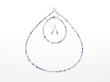 Stribro Set Fluorit duhovy 3mm