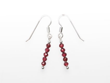 Stribro Nausnice Granat 3mm