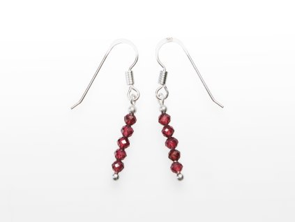 Stribro Nausnice Granat 3mm