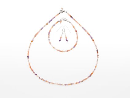 Stribro Set Ametyst Super7 3mm